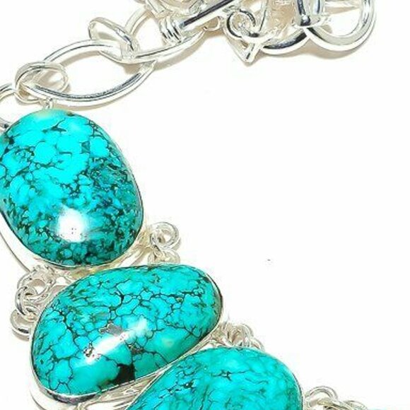 NEW - Tibetan Turquoise Handmade Sterling Adjustable Necklace - Picture 4 of 7